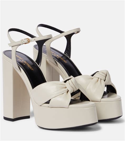 ysl borda piccola bianca|Bianca 125 leather platform sandals in white .